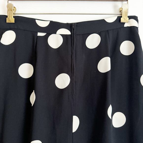 MODCLOTH It's A Wrap Ruffled A Line Skirt Polka Dot Black White 12 - Picture 9 of 12